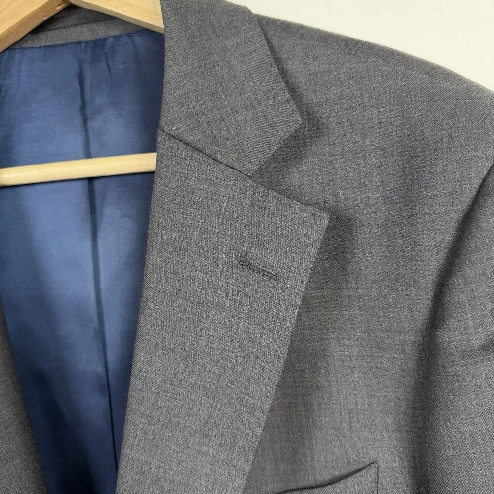 Combatant Gentlemen Grey Blazer Mens 40R Wool Suit Jacket Double Vent Sportcoat